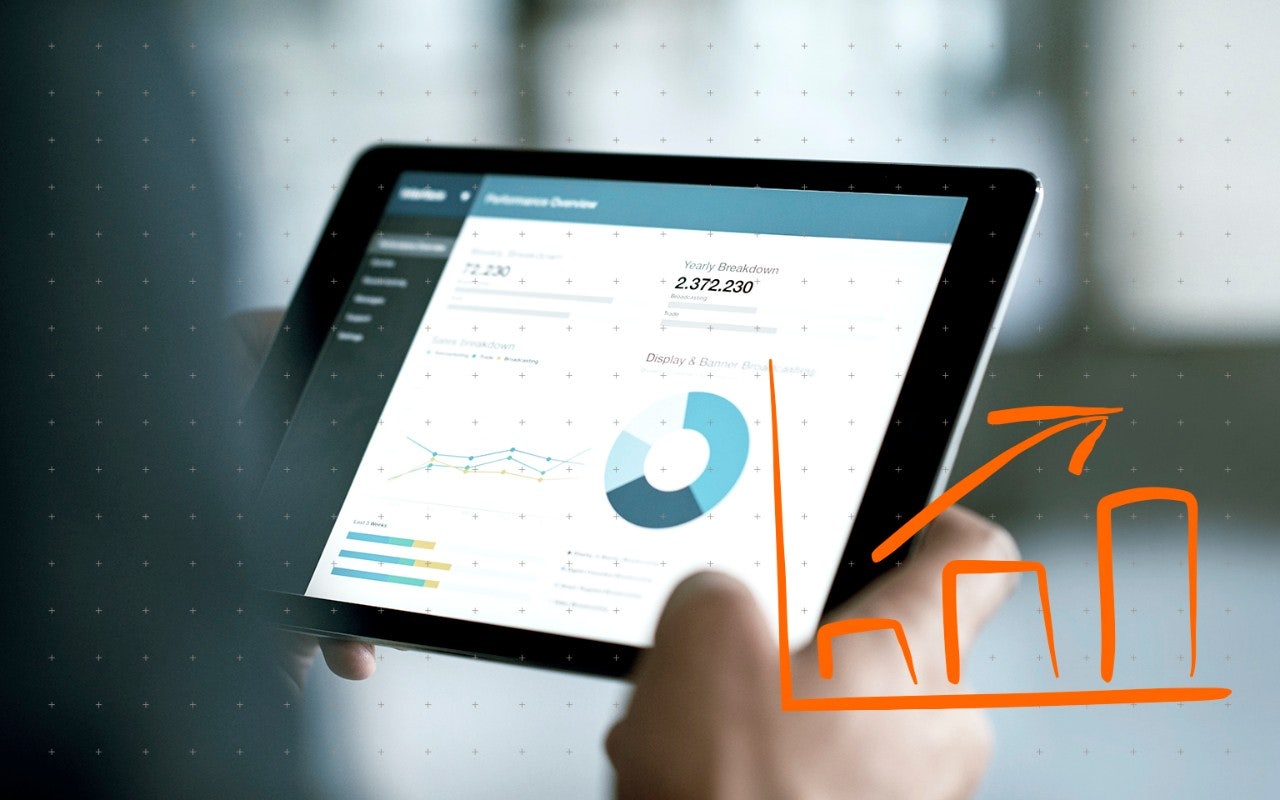 Tablet con gráficos