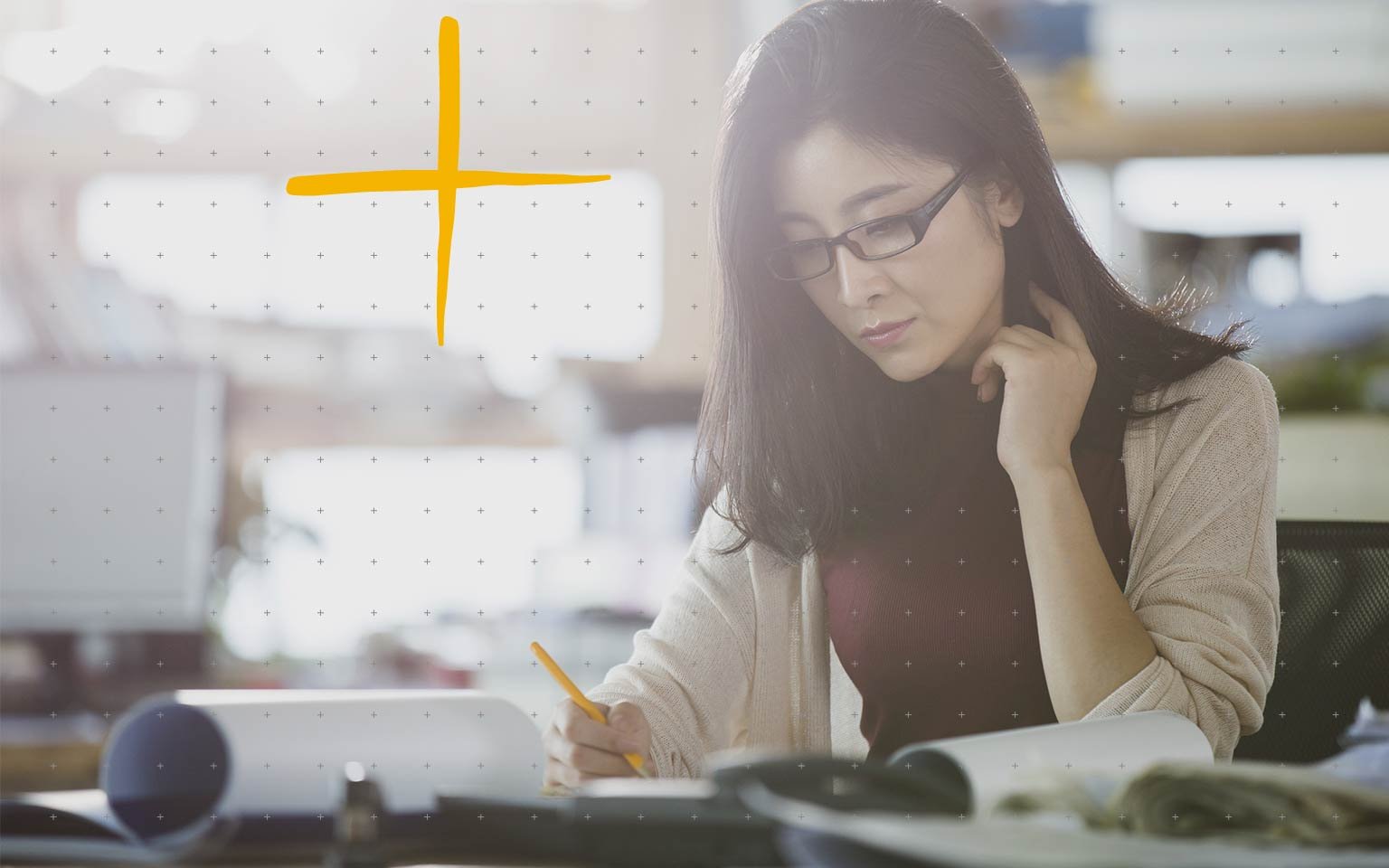 woman working with papers